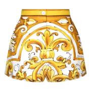 Majolica Print High-Waisted Shorts Dolce & Gabbana , Multicolor , Dame...