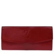 Pre-owned Leather clutches Louis Vuitton Vintage , Red , Dames