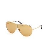 Glanzend diep goudbruine zonnebril Tom Ford , Yellow , Unisex