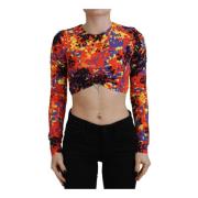 Multicolor Long Sleeve Cropped Cami Top Dsquared2 , Multicolor , Dames