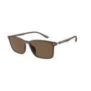 Bruin Montuur Donkere Bruine Lenzen Zonnebril Emporio Armani , Brown ,...