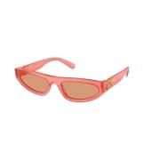 Violet Frame Oranje Lens Zonnebril Miu Miu , Pink , Unisex