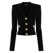 Zwarte Cardigan Sweater Balmain , Black , Dames