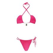 Fuchsia Bikini Set met Uitsnede Miss Bikini , Pink , Dames