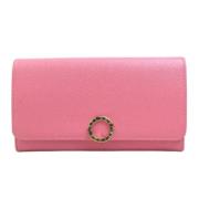 Pre-owned Leather wallets Bvlgari Vintage , Pink , Dames