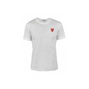 Wit Katoenen Hart Logo T-Shirt Comme des Garçons , White , Heren