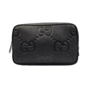 Pre-owned Leather clutches Gucci Vintage , Black , Dames