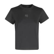 Essentiële Krimptee T by Alexander Wang , Black , Dames