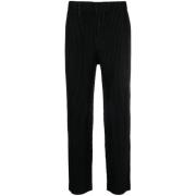 Zwarte Geplooide Broek Rechte Pijp Issey Miyake , Black , Heren