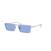 Stijlvol Zilver Blauwe Lens Zonnebril Ray-Ban , Gray , Heren