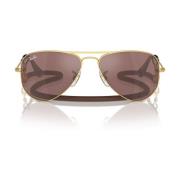 Junior Aviator Metalen Zonnebril Goud Bruin Ray-Ban , Yellow , Unisex