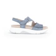 Blauwe Leren Sandalen Rollingsoft Stijl Gabor , Blue , Dames