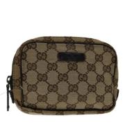 Pre-owned Canvas clutches Gucci Vintage , Beige , Dames