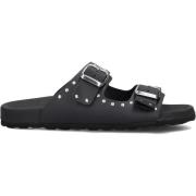 Studded Double Buckle Slippers Lina Locchi , Black , Dames