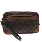 Pre-owned Canvas clutches Louis Vuitton Vintage , Brown , Dames