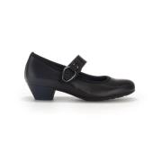 Zwarte Leren Pumps Gabor , Black , Dames