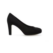 Zwarte Velvet Blokhak Pumps Gabor , Black , Dames