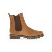 Cognac Leren Chelsea Boots Gabor , Brown , Dames