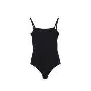 Zwarte Mouwloze Bodysuit met Nummer Logo MM6 Maison Margiela , Black ,...