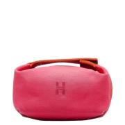 Pre-owned Canvas clutches Hermès Vintage , Pink , Dames