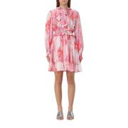 Bloemenprint elastische taille jurk Msgm , Multicolor , Dames