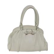 Pre-owned Leather handbags Dior Vintage , White , Dames