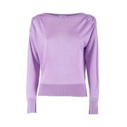 Paarse Trui met Draperende Schouders Nenette , Purple , Dames