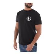 Stretch Katoen Logo Print T-Shirt Bikkembergs , Black , Heren