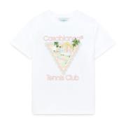 Wit T-shirt met voorprint Casablanca , White , Heren