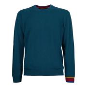 Groene Wol Kasjmier Crew-neck Sweater Gallo , Green , Heren