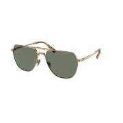 Gouden Frame Groene Lens Zonnebril Michael Kors , Yellow , Unisex