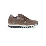 Velours Taupe Basket Schoenen Gabor , Brown , Dames