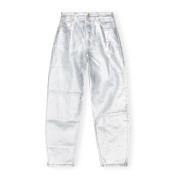 Witte Foil Stary Jeans Ganni , White , Dames