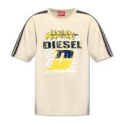 T-shirt T-Roxt-Stripe Diesel , Beige , Heren