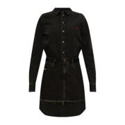 Jurk met Afneembare Rok Diesel , Black , Dames