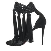 Pre-owned Lace sandals Christian Louboutin Pre-owned , Black , Dames