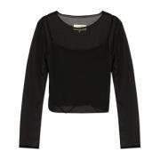 Dubbelgelaagde top MM6 Maison Margiela , Black , Dames