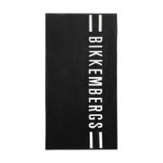 Katoenen badhanddoek met logo Bikkembergs , Black , Unisex