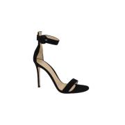 Pre-owned Suede sandals Gianvito Rossi Pre-owned , Black , Dames