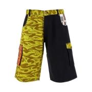 Multicolor Cargo Bermuda Shorts Blok Ontwerp ERL , Multicolor , Heren