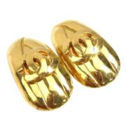 Pre-owned Metal earrings Chanel Vintage , Yellow , Dames