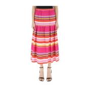 Multikleur Katoenen Midi Rok Lente/Zomer Pennyblack , Multicolor , Dam...