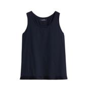 Blauwe Mouwloze Katoenen Top Rouches Max Mara , Blue , Dames