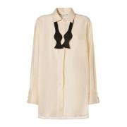 Elegante Ivory Strikshirt Max Mara , Beige , Dames