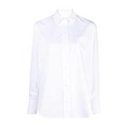 Witte Poplin Logo Overhemd Victoria Beckham , White , Dames