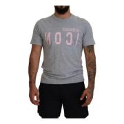 Grijze Logo Crewneck T-shirt Dsquared2 , Gray , Heren