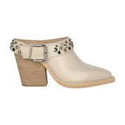 Studded Heeled Clogs Alma EN Pena , White , Dames