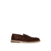 Suède Loafers met Rubberen Zool Brunello Cucinelli , Brown , Heren