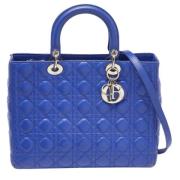 Pre-owned Leather totes Dior Vintage , Blue , Dames