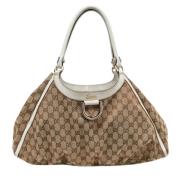 Pre-owned Leather handbags Gucci Vintage , Beige , Dames